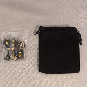 Black Dice Set with Pouch
